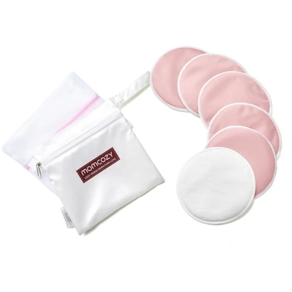 6 Pack Momcozy Reusable Nursing Pads, Wet/Dry Seperation Bag & Wash Bag - Picture 1 of 12
